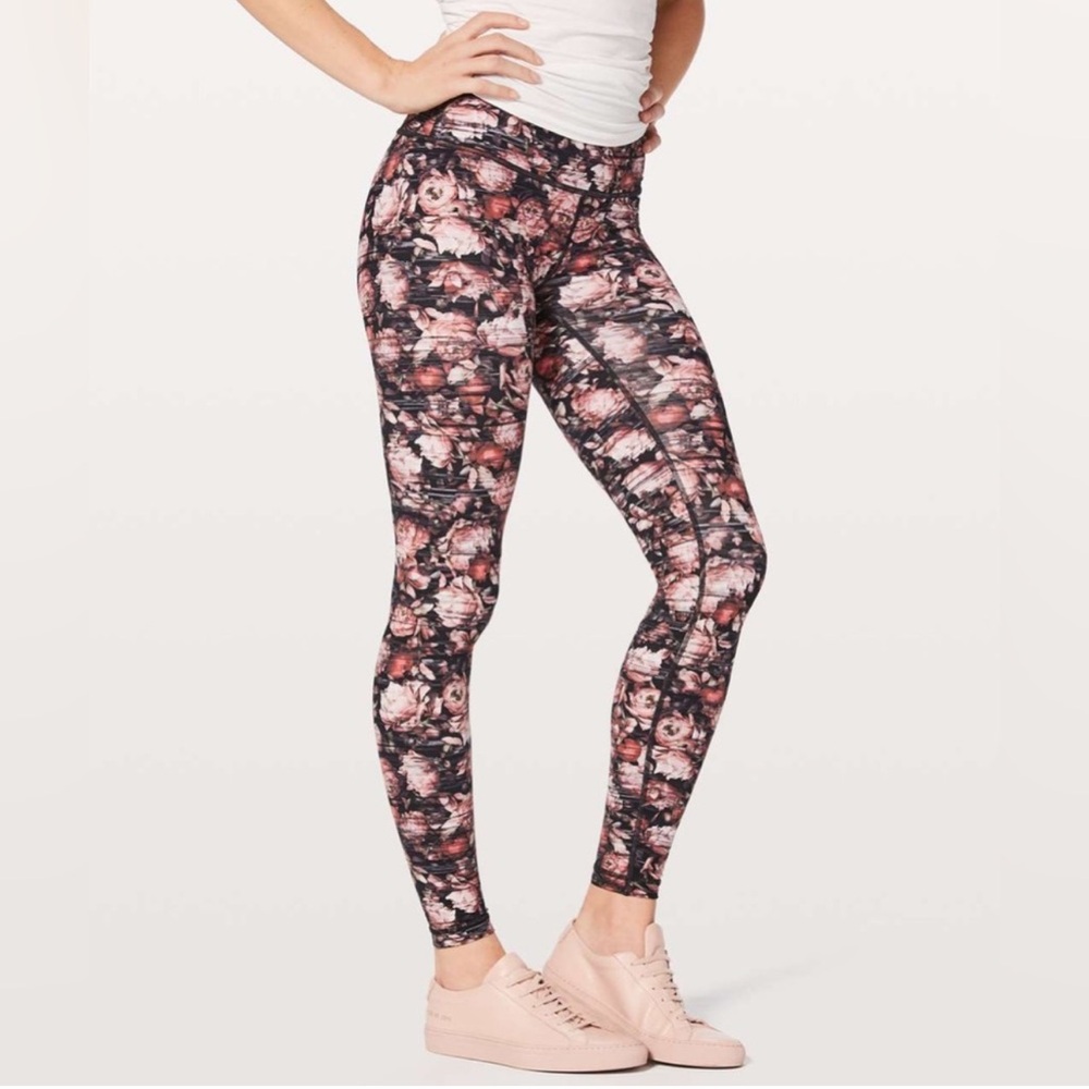 Lululemon Wunder Under Hi-Rise Leggings Size 4 Nulux Peony Floral Multi Stretch - Picture 4 of 16